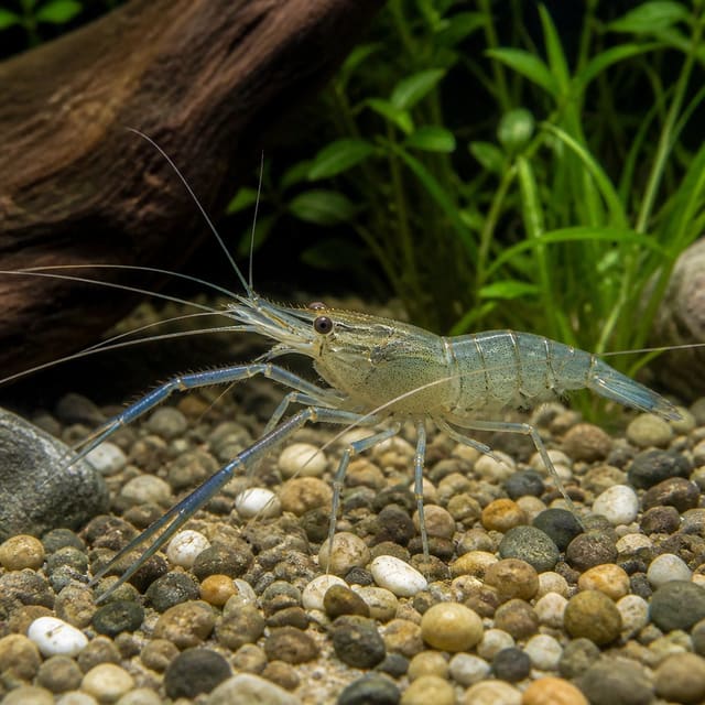 Macrobrachium aspelurum freshwater prawn 1-1.5 cm in a UK aquarium listing