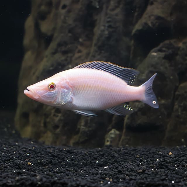 Malawi Eye-Biter Gold Dimidiochromis compressiceps side profile