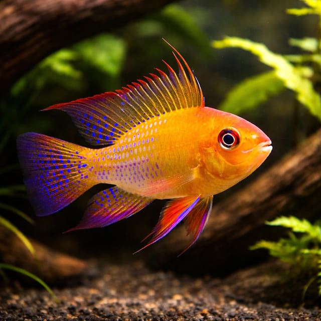 German Blue Ram (Mikrogeophagus ramirezi)