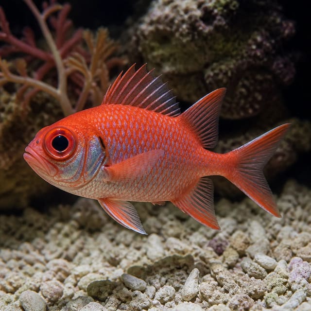 Myripristis murdjan bigeye soldierfish M/L marine fish with deep red body and large eyes