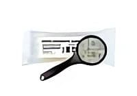Small supplier pack image with magnifier for live mysis food; contents are not species-diagnostic