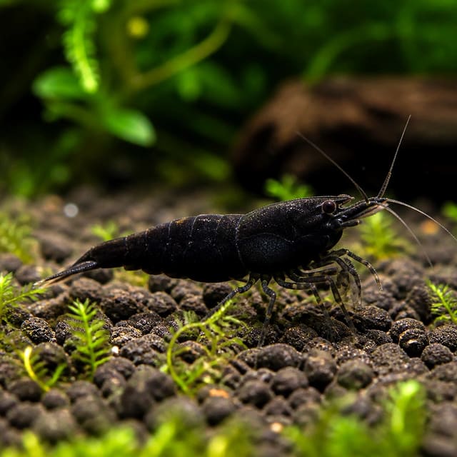 Neocaridina davidi black rose natural aquarium image