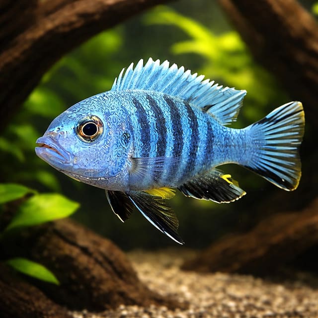 Nyasa Blue Cichlid, Zebra M — Fresh Water Fish