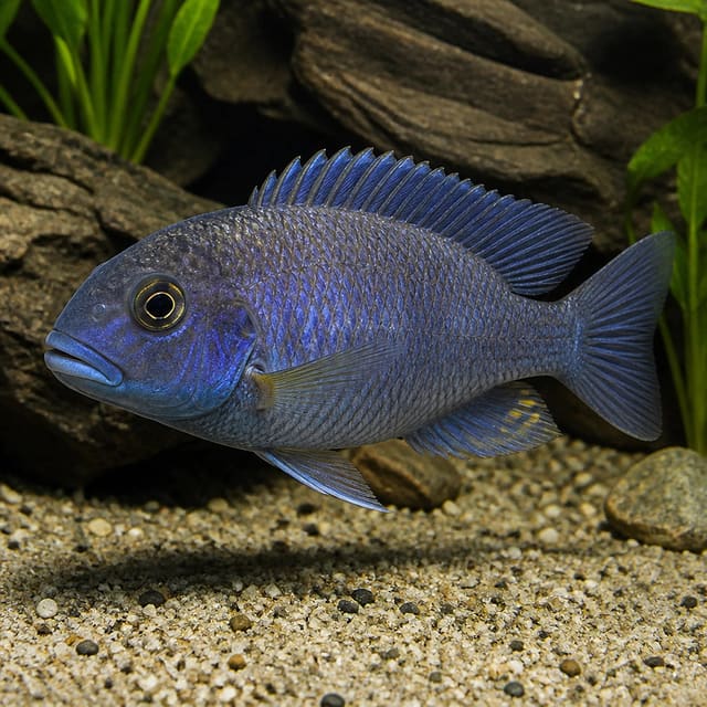 Otopharynx sp. Roxy Malawi cichlid in a freshwater aquarium