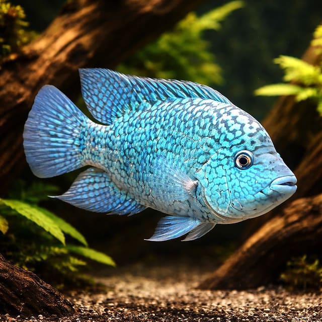 representative of a Pearlscale Cichlid (Herichthys carpintis); not the exact fish supplied