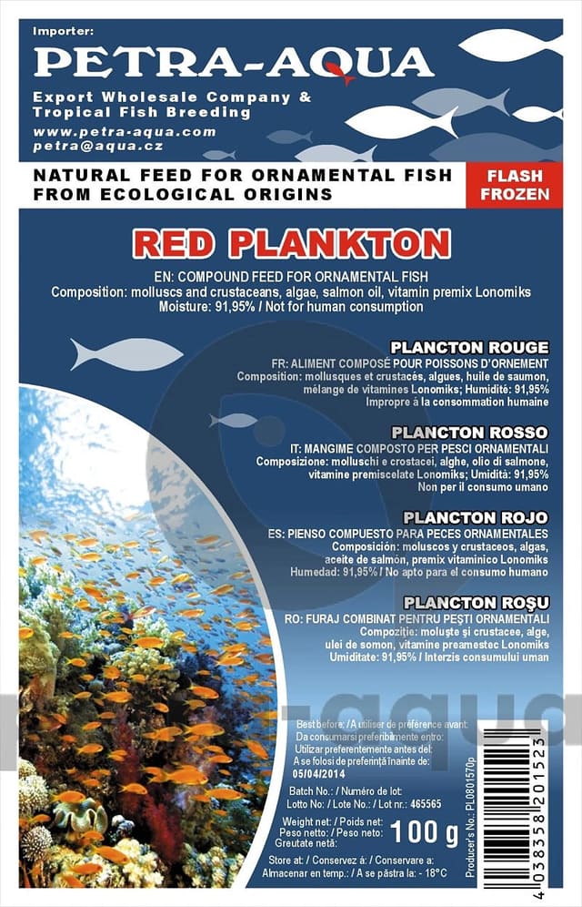 Petra Red Plankton frozen fish food blister pack 6 x 100g