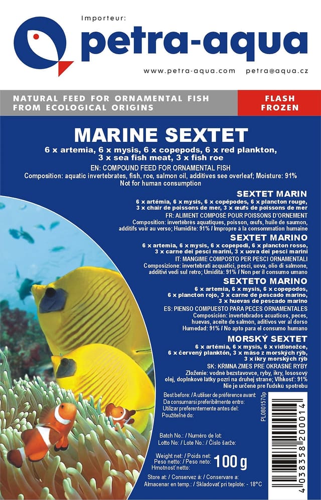 Petra Sextet Marin Frozen Blister Fish Food 6x100g
