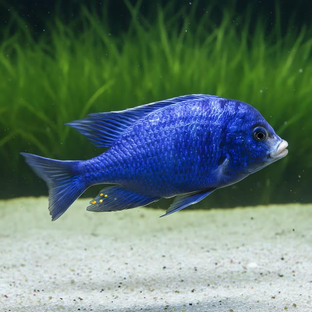 Mdoka White Lips Cichlid (Placidochromis phenochilus) - blue Malawi Hap with white lips