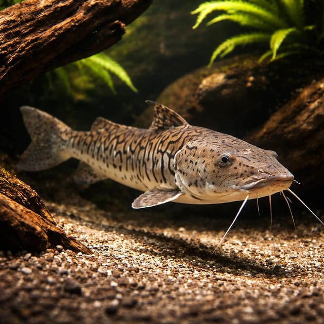 Barred Sorubim (Pseudoplatystoma fasciatum) - predatory Amazon catfish with bold vertical bars