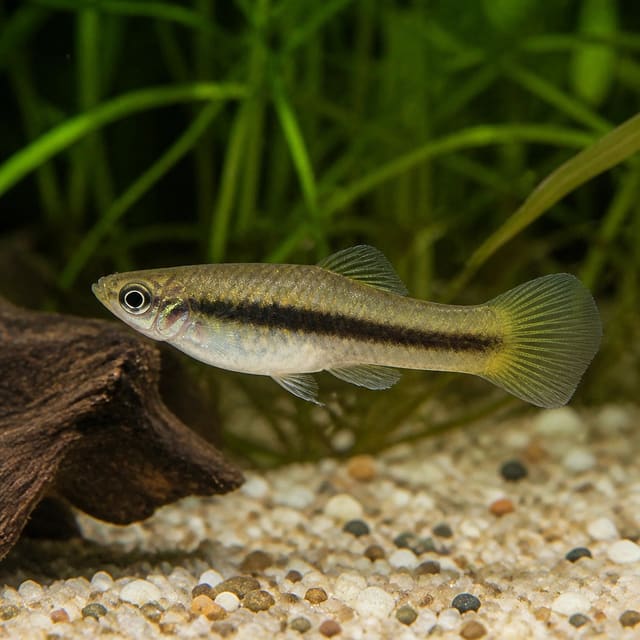 Poecilia wingei black bar natural aquarium image