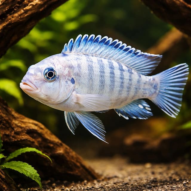Powder Blue Cichlid (Chindongo socolofi) - Pindani Lake Malawi mbuna