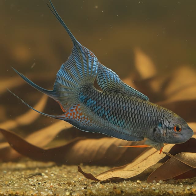 Red Red-Backed Paradise Fish (Macropodus erythropterus)