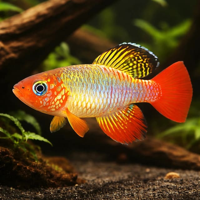 Red-Finned Notho, Nothobranchius rubripinnis, exact Petra source photo for