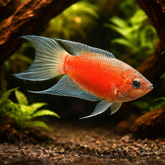 Red 2 X Red Paradise Fish - Macropodus Opercularis «Red» - Labyrinth Fish (2)