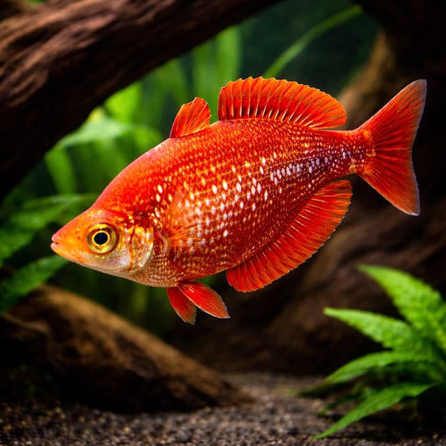 New Guinea Red Rainbowfish (Glossolepis incisus) swimming in open water
