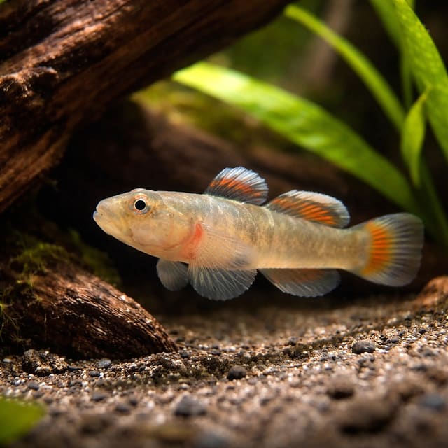 Rhinogobius red white edge 3 - — Fresh Water Fish