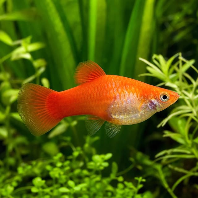 Poecilia ret. female royal red natural aquarium image