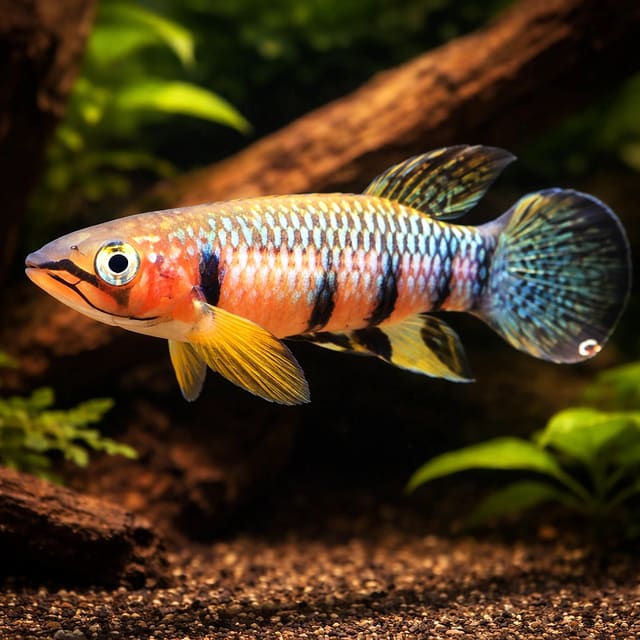 Seychelles Panchax, Pachypanchax playfairii - exact source photo and planted aquarium gallery