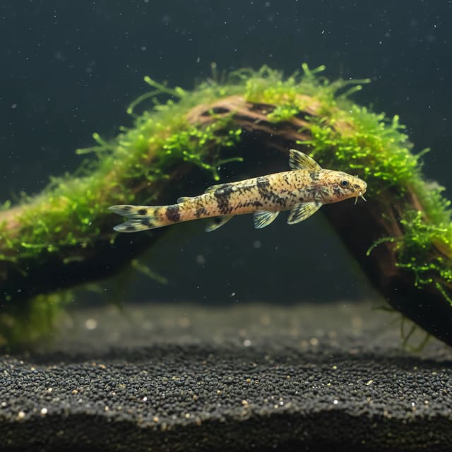 Smalled-Scaled Whiptail Cat (Rineloricaria microlepidogaster) - Catfish in a planted aquarium — representative image