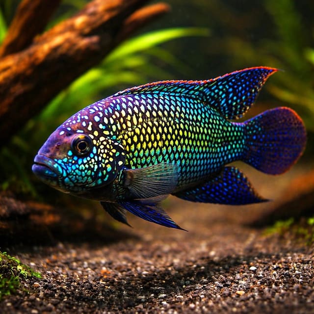 Jack Dempsey Cichlid (Cichlasoma octofasciatum)