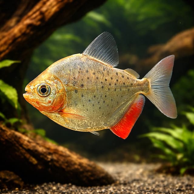 Spotted Silver Dollar (Metynnis maculatus), representative illustration