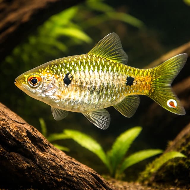Stoliczka's Barb, Pethia stoliczkana, exact source photo and planted aquarium views