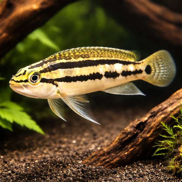Striped Telmat, Two Banded (Telmatochromis bifrenatus) — representative image