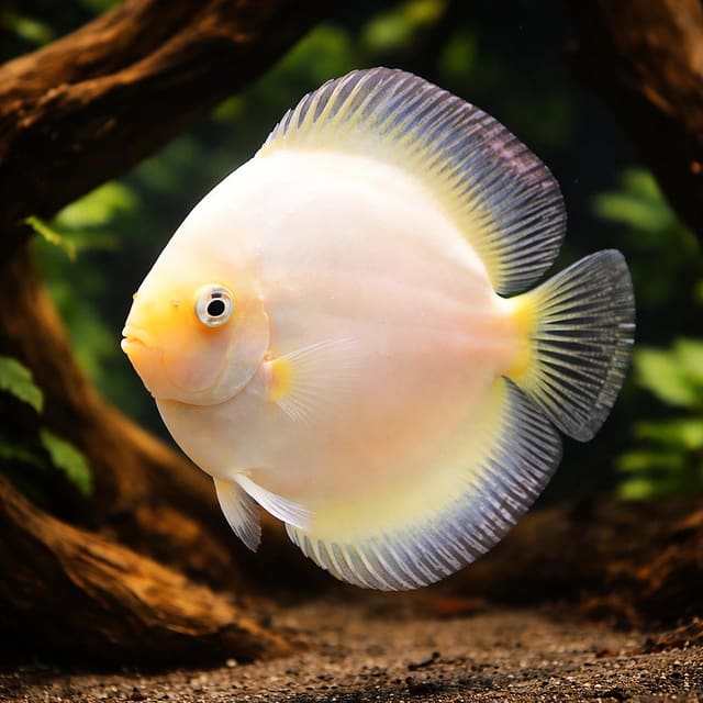 White Diamant Discus (Symphysodon spp.) domestic discus strain