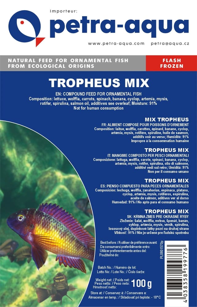 Tropical Tropheusmix frozen blister fish food pack 6 x 100g