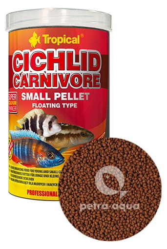 Tropical Cichlid Carnivore Small Pellet 1000ml/360g dry fish food tub