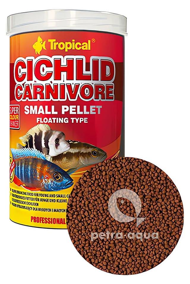 Tropical Cichlid Carnivore Small Pellet 250ml/90g floating cichlid food