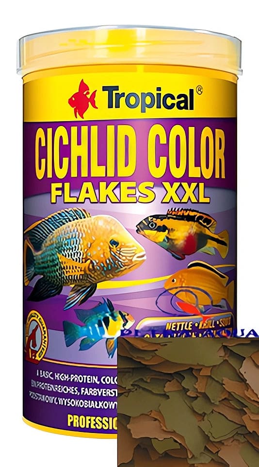 Tropical Cichlid Color Flakes colour-enhancing cichlid food pack