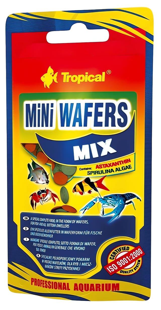 Tropical Mini Wafers Mix 18g doypack – sinking wafers for bottom-dwelling fish