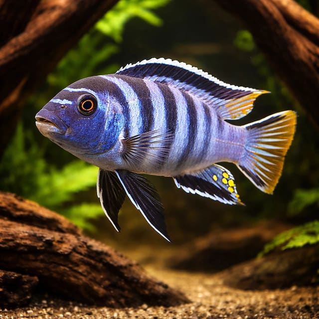 Elongate Mbuna Mpanga (Chindongo elongatus Mpanga) - bold rock-dwelling Mbuna from Lake Malawi