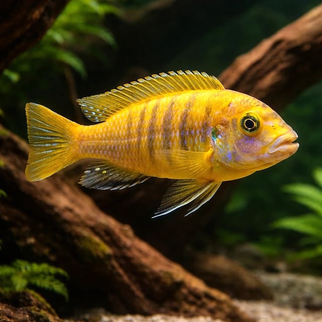Yellow Dingani Cichlid (Chindongo flavus)