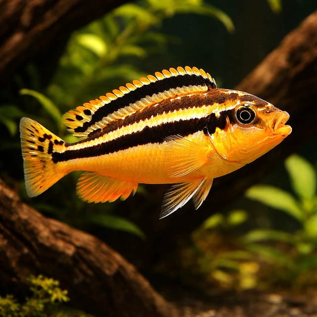 Golden Mbuna Cichlid (Melanochromis auratus)