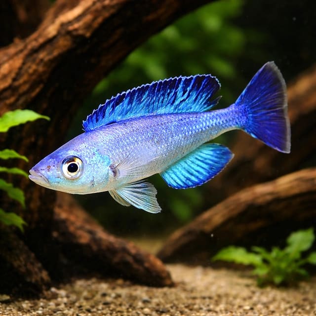 Cyprichromis lept. kitumba jumbo in a planted aquarium