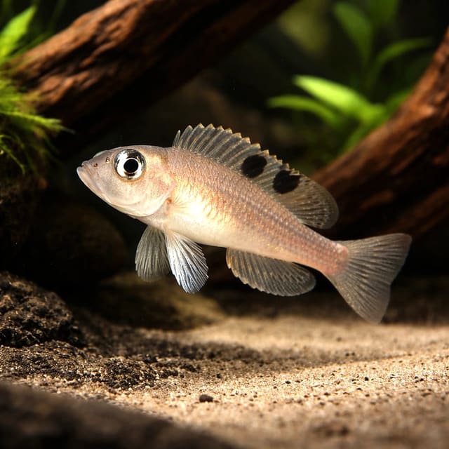 Ocellated Shell-Dweller (Neolamprologus kungweensis) in a Tanganyika aquarium