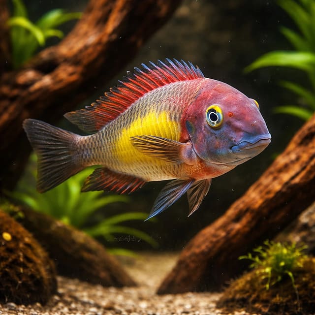Red Rainbow Tropheus moorii Tanganyika blunthead cichlid