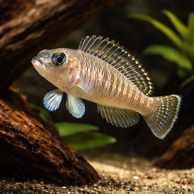 Representative AI-enhanced Signatus Shell Dweller (Neolamprologus signatus); individual appearance varies