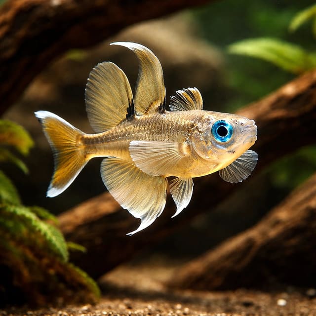 Pacific Blue-Eye (Pseudomugil signifer) in a planted aquarium