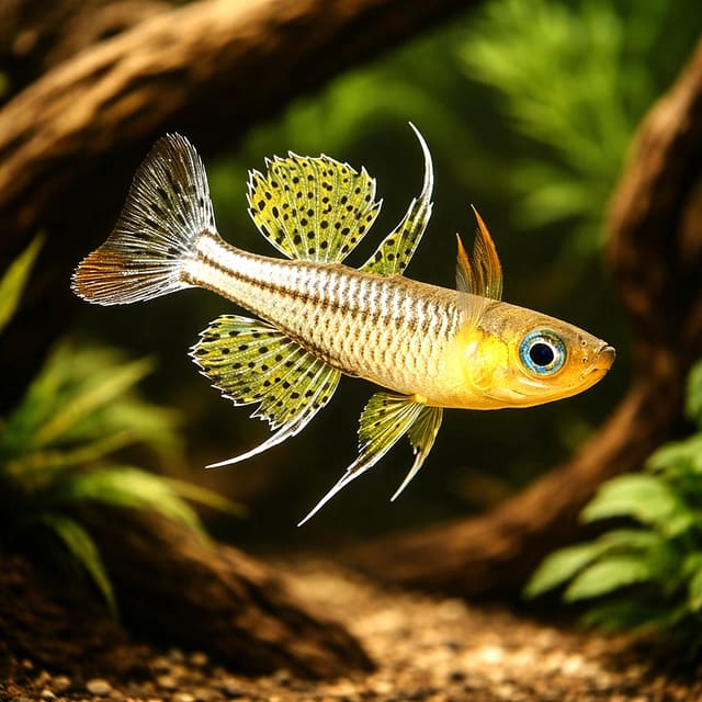 Spotted Blue-Eye (Pseudomugil gertrudae) in a planted aquarium