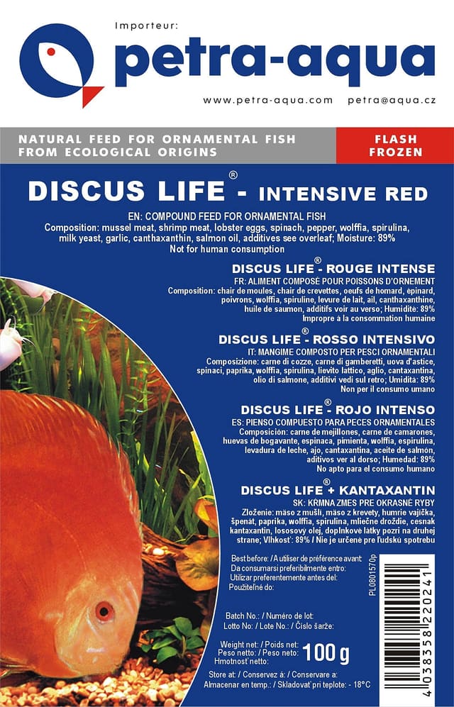 Petra-Aqua Discus Life Intensive Red frozen food 6 x 100g blister