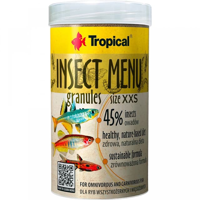 Tropical Insect Menu Granules XXS 100ml 64g aquarium food pack