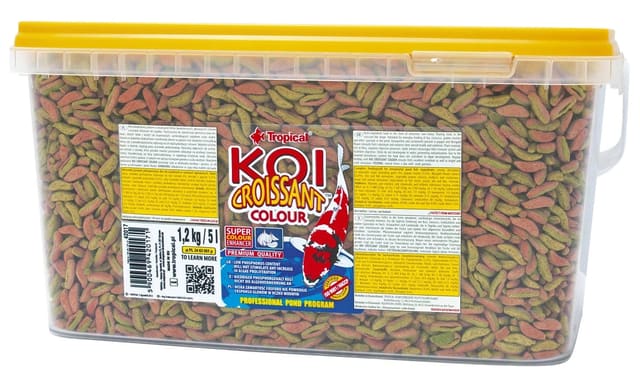 Tropical Koi Croissant Colour 1000ml / 210g floating koi pond food in a tub