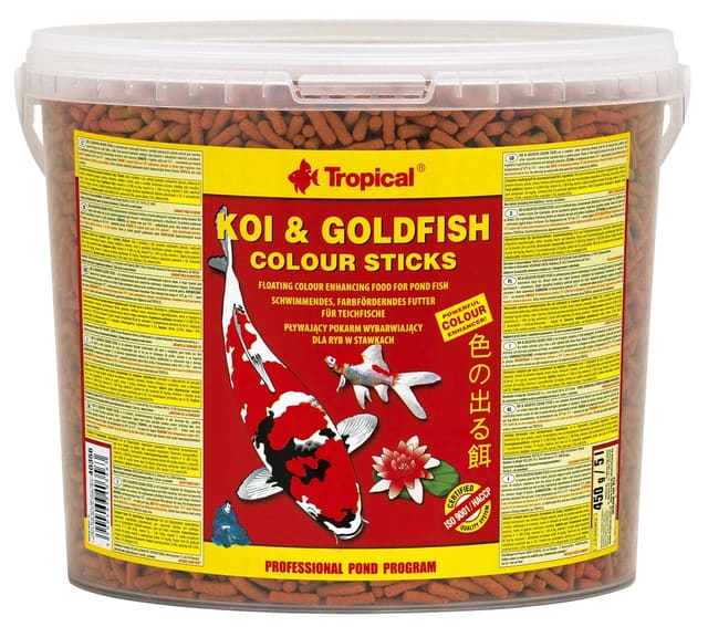 Tropical Koi & Goldfish Colour Sticks 1000ml / 90g floating pond fish food tub