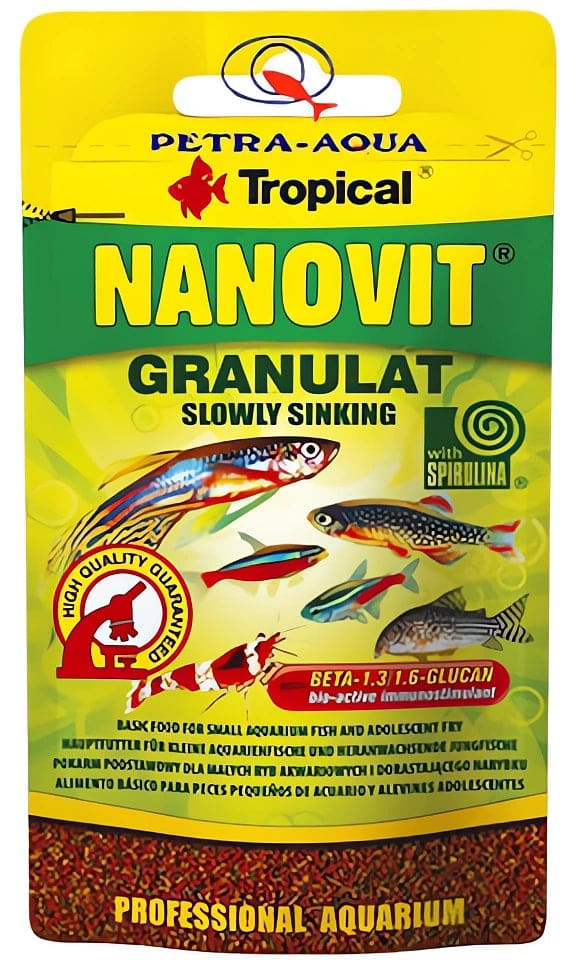 Tropical Nanovit Granulat tiny sinking granule fish food tub