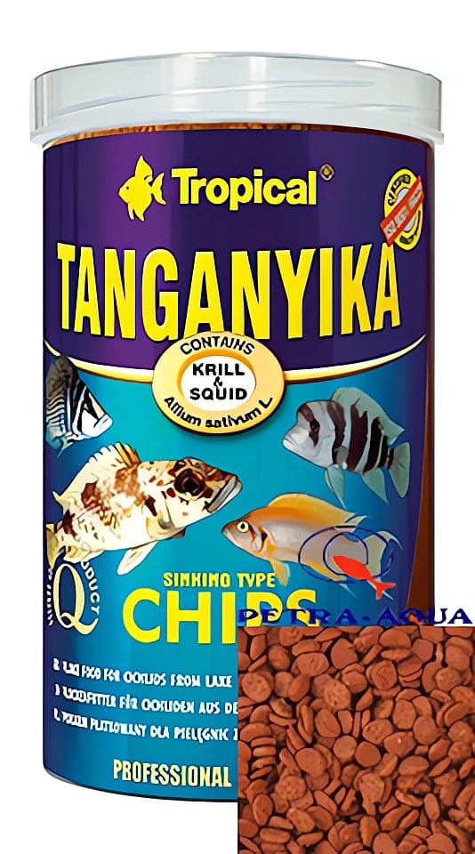 Tropical Tanganyika Chips tub with sinking cichlid food chips