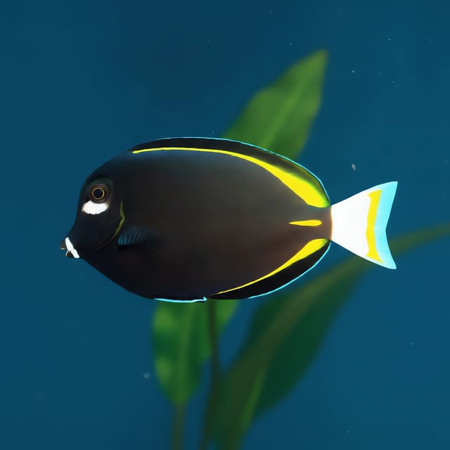 Whitecheek Surgeonfish (Acanthurus nigricans) showing pale cheek patch and reef-tang body shape