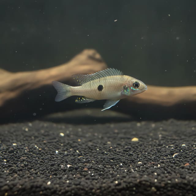 Xenotilapia spilopterus kipille in a planted aquarium — representative image